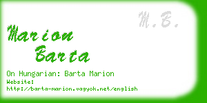 marion barta business card